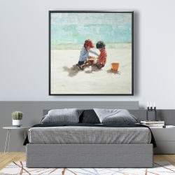 Encadré 48 x 48 - Fillettes à la plage