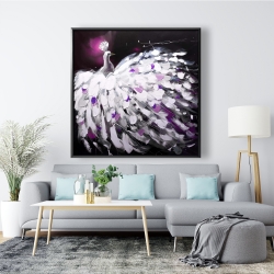 Encadré 48 x 48 - Paon violet