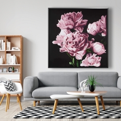 Encadré 48 x 48 - Pivoines roses