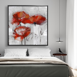 Framed 48 x 48 - Abstract poppies