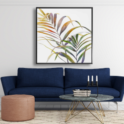 Encadré 48 x 48 - Feuilles de palmiers tropicaux à l'aquarelle