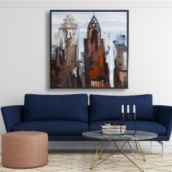 Framed 48 x 48 - Gray day in the city