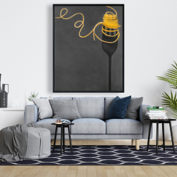 Framed 48 x 60 - Spaghetti pasta around a fork