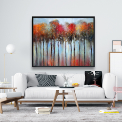 Framed 48 x 60 - Abstract and colorful forest