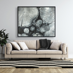 Framed 48 x 60 - Textured wooden logs
