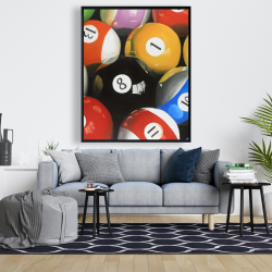 Framed 48 x 60 - Pool balls closeup