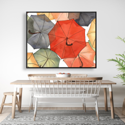 Framed 48 x 60 - The umbrellas of petit champlain