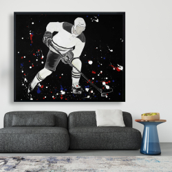 Encadré 48 x 60 - Joueur de hockey prêt l'action