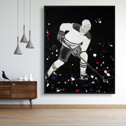 Encadré 48 x 60 - Joueur de hockey prêt l'action