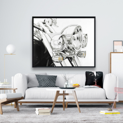 Encadré 48 x 60 - Lumière d'une moto
