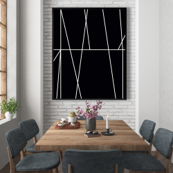 Encadré 48 x 60 - Rayures blanches sur fond noir