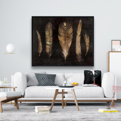 Framed 48 x 60 - Brown feather set