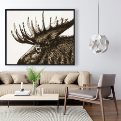 Encadré 48 x 60 - Panache d'orignal sépia