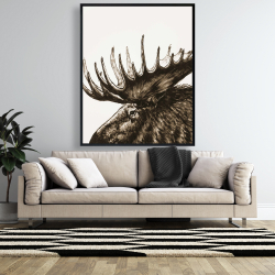 Encadré 48 x 60 - Panache d'orignal sépia