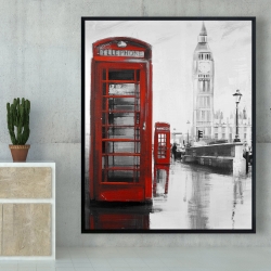 Framed 48 x 60 - Red phonebooth with the big ben