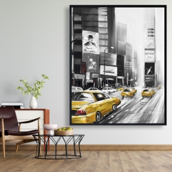 Framed 48 x 60 - Times square and yellow taxis