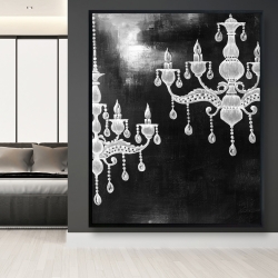 Framed 48 x 60 - White chandeliers