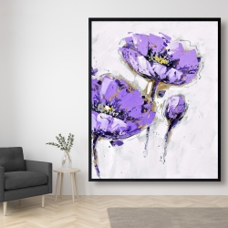 Encadré 48 x 60 - Anémones mauves