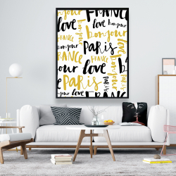 Framed 48 x 60 - Bonjour paris