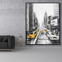 Encadré 48 x 60 - Taxis jaunes à new-york