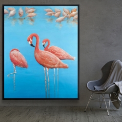 Encadré 48 x 60 - Groupe de flamants