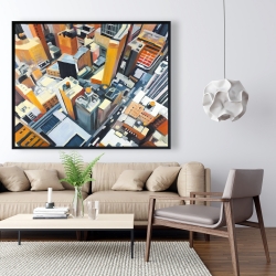 Framed 48 x 60 - High top view of buildings in new york