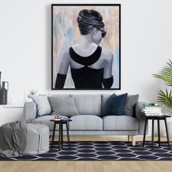 Encadré 48 x 60 - Audrey hepburn de style abstrait vue de dos