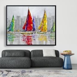 Framed 48 x 60 - Sailboats in the wind
