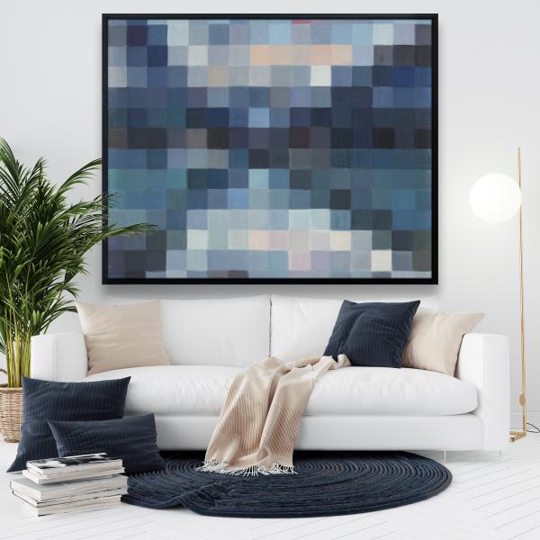 Encadré 48 x 60 - Paysage montagneux pixelisé