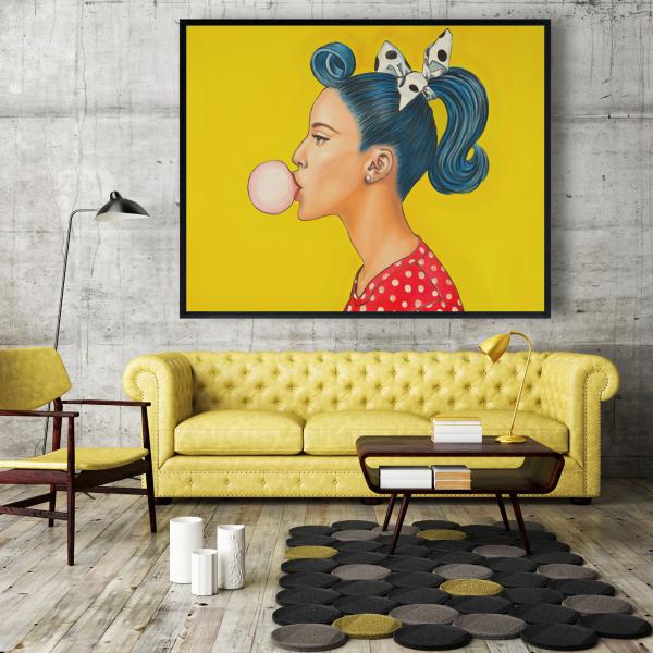 Encadré 48 x 60 - Femme rétro avec queue de cheval