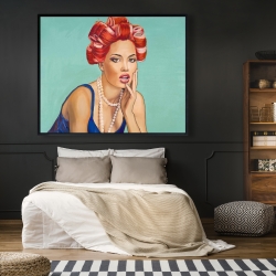 Encadré 48 x 60 - Femme rétro avec bigoudis
