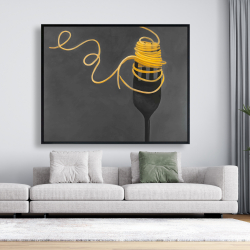 Framed 48 x 60 - Spaghetti pasta around a fork