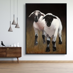Framed 48 x 60 - Two lambs