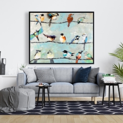 Encadré 48 x 60 - Petits oiseaux colorés