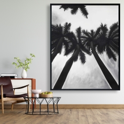 Framed 48 x 60 - Monochrome palm trees