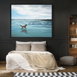 Framed 48 x 60 - Dog on the beach
