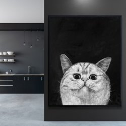 Framed 48 x 60 - Watching cat