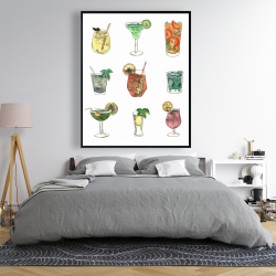 Framed 48 x 60 - Colorful cocktails