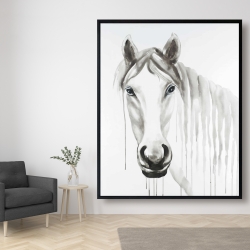 Framed 48 x 60 - Solitary white horse