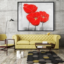 Framed 48 x 60 - Three poppies