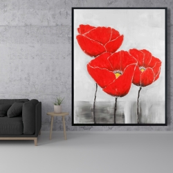Framed 48 x 60 - Three poppies