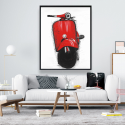 Encadré 48 x 60 - Scooter italien rouge