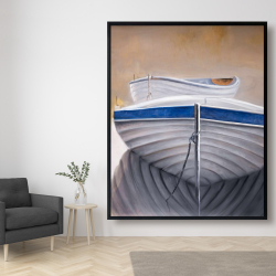 Framed 48 x 60 - Two canoe boats