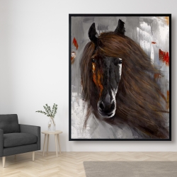 Encadré 48 x 60 - Fier cheval brun