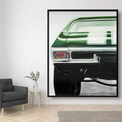 Framed 48 x 60 - Classic dark green car