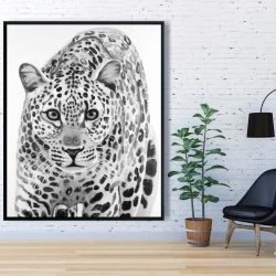 Framed 48 x 60 - Leopard ready to attack