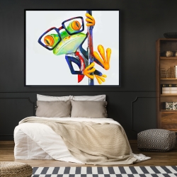Framed 48 x 60 - Funny frog with glasses