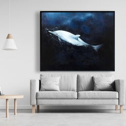 Framed 48 x 60 - Swimming dolphin