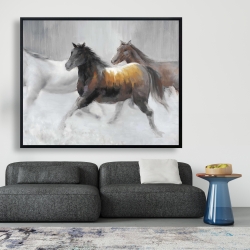 Encadré 48 x 60 - Troupeau de chevaux sauvages