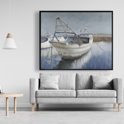 Encadré 48 x 60 - Bateau de pêche bleu
